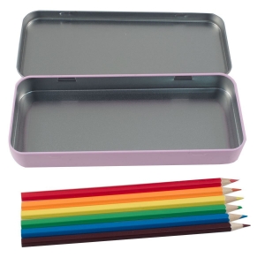 Named Pencil Tin - Pink Stripes image 2