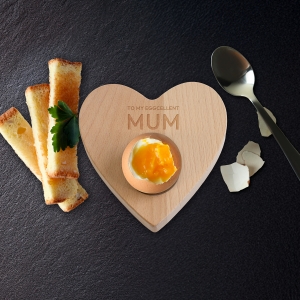 Personalised Heart Shaped Wooden Egg Holder by Pear Tree