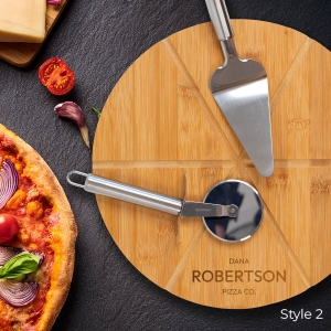 Personalised Pizza Board and Utensils Set Style 2