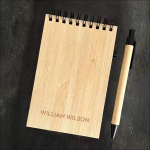 Personalised Mini Bamboo Lined Notepad