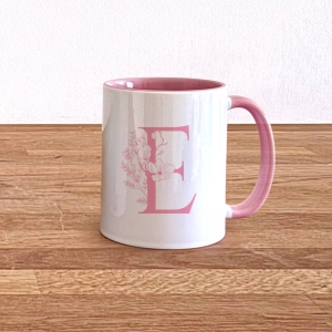 Personalised Decorative Initial Mug in Pink