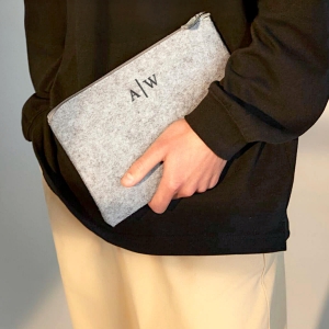 Monogrammed Felt Accessory Pouch by Pear Tree Personalised