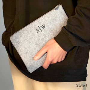 Monogrammed Felt Accessory Pouch by Pear Tree Personalised Style 1
