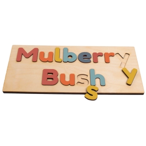 Wooden Name Puzzle - 2 Lines - Autumn Colours image 1